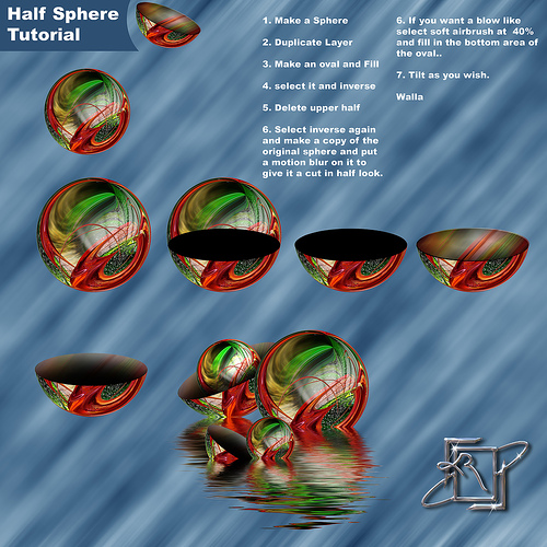 Step by step Photoshop tips on making a half-sphere