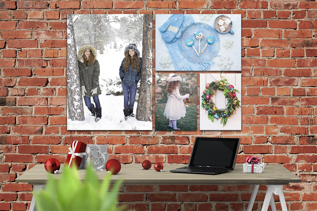 Custom Photo gifts for Christmas a Cluster example on Brich