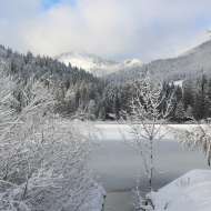 Vacation Pictures of snowy alps and lake in Germany